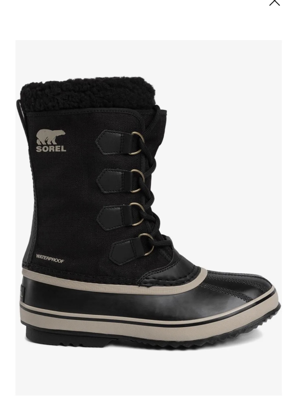 SOREL Winter Carnival Women's Winter Waterproof Boot. Black. Size 8.